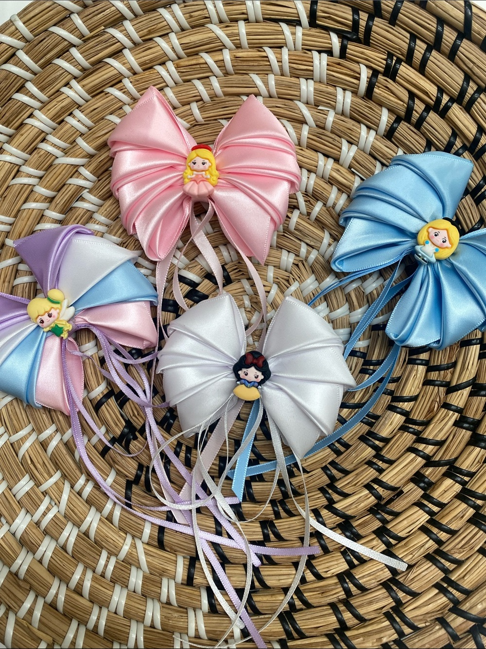 Hand Crafted Pastel Princess Ribbon Hair Bows